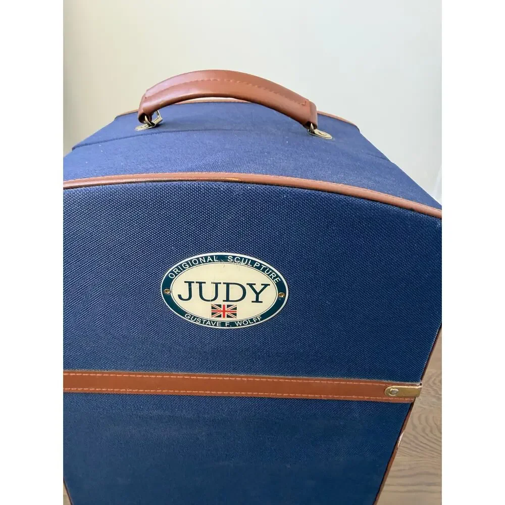 Judy by Gustave F. Wolff Porcelain Doll in Wardrobe Trunk Case w/ Outfits